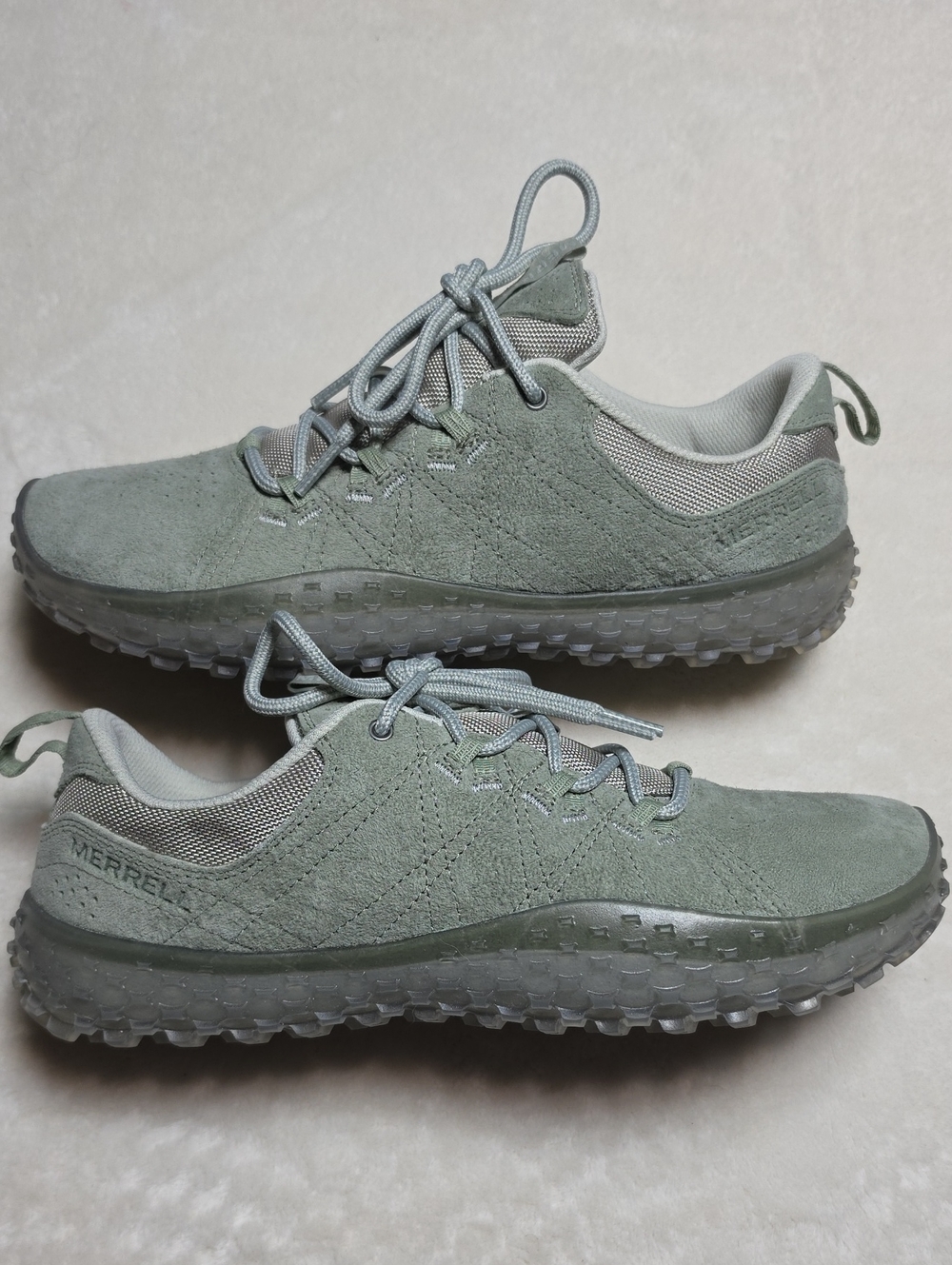 Merrell Sage Green Suede Low-Top Trail Sneakers Size 10
